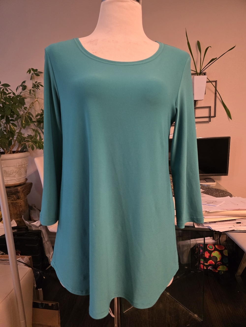 Sympli Tunic Top Teal Size 8